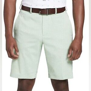 Walter Hagen Men’s Light Green Seersucker Golf Shorts Stretch Fabric Size 34 NWT